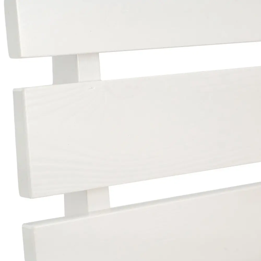 Massivholzbett 180x200 – Doppelbett aus Echtholz mit einem höheren Kopfteil – Farbe: Weiß