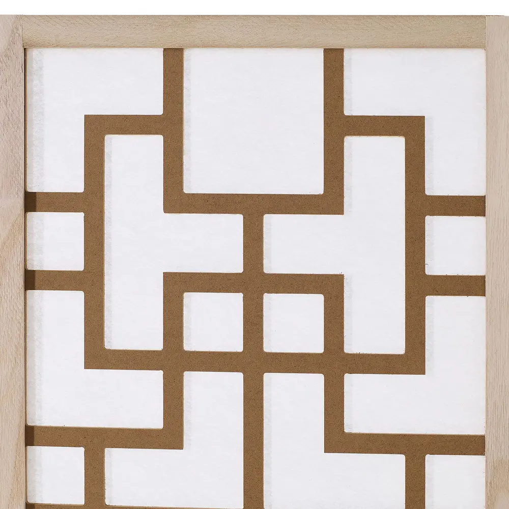 Geprüfte Retourware - Paravent Raumteiler 3-teilig, 120x170 cm - Holz Natur mit Muster in Braun und Shoji Reispapier – Bild 5