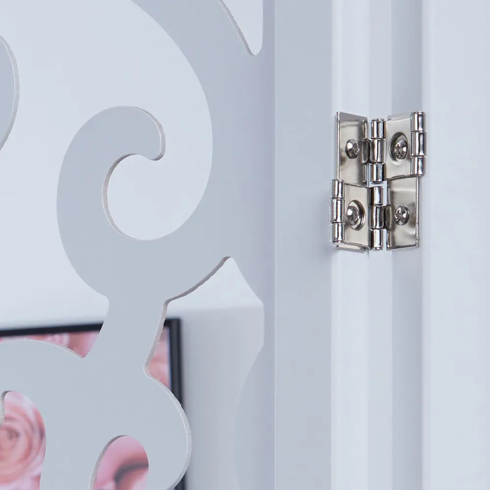 Geprüfte Retourware – Paravent Raumteiler 5-teilig, 215x175cm - Holz mit Holzverzierung - Weiß