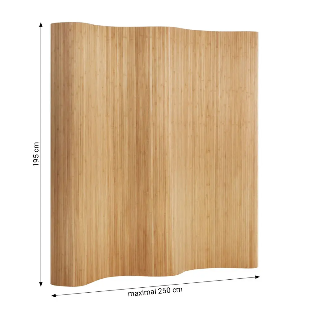 Geprüfte Warenrückläufer - Raumteiler - Paravent - 250 cm Breite und 195 cm Höhe - Farbe: Braun – Bild 2